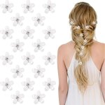 Mini pince cheveux - non spcifi - 20 pcs - fleur - strass - accessoire mariage