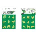 Mini pochoirs en plastique - la ferme - lot de 24 - 7 x 7. 5 cm - lavables - a partir de 3 ans