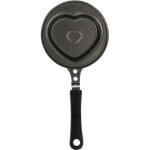 Mini poele en acier anti - adherent 12 cm. motif interieur coeur . manche bakelite. tous feux dont induction. ...