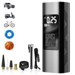 Compresseur  air portatif - mini pompe  air lectrique - 6000mah - sans fil - cran lcd - gonfleur ...