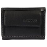 Mini porte - monnaie - carucci - cuir v�ritable - format horizontal compact - fermeture bouton - pression ...