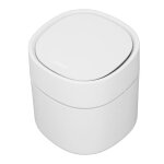 Mini poubelle de bureau dilwe - blanc - ouverture one touch - facile  nettoyer