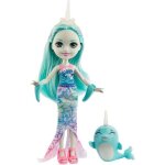 Mini - poupe enchantimals - enchantimals - naddie narval - 15 cm - jupe sirne - figurine animale sword ...
