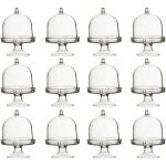 Mini pr�sentoirs � g�teaux - mich - lot de 12 - couvercle transparent - 6x8 cm - plastique - r�utilisable ...