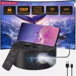 Mini projecteur 4k - led 8000 lumens - r�solution 1080p - wi - fi - cin�ma maison portable - compatible ...