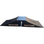 Mini rampe de skate double urban street - noir - 112x40x15cm - 50kg - garantie 2 ans