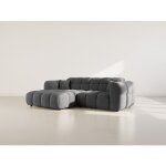 Mini ray - canap� dangle gauche 4 places en tissu textur� - gris anthracite