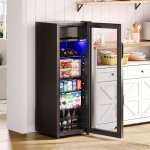 Mini - r�frig�rateur 128l - 40. 5x40x110cm - cong�lateur 8l & r�frig�rateur 120l - porte en verre & led ...