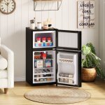 Mini - r�frig�rateur 60l avec cong�lateur (22l) - 42. 5x44. 5x87. 5cm - porte en verre led et silencieux ...