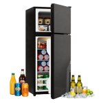 Mini - r�frig�rateur 92l ? noir ? porte verre ? cong�lateur 28l ? led ? silencieux