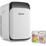 Mini r�frig�rateur portable 15l costway - froid / chaud - classe e - aliment� par ac / dc - mini frigo ...