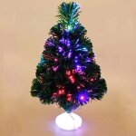 Sapin de nol - amoune - mini arbre artificiel 45 cm - fibre optique - led multicolore - intrieur