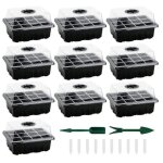 Mini serre - lot de 10 - 120 cellules - bac  semis avec couvercle transparent - blanc
