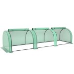 Mini serre de jardin tunnel - outsunny - 35 x 1 x 08 m - acier pe haute densit� 140 g / m� - 3 portes ...