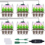Mini serre avec lampes de culture - vetobiol - 6 pi�ces - contr�leur de minuterie - luminosit� r�glable ...