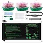 Mini serre pour plantes dint�rieur - mich - lampes de culture - tapis chauffant 25x52 cm - 3 pi�ces bac ...