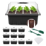 Mini serre pour plantes noir 10 pi�ces 120 cellules int�rieure plateau semis bac � semis p�pini�re bo�te ...