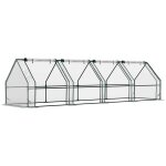 Mini serre tunnel de jardin - outsunny - 4 fen�tres avec zip enroulables - acier pe 140 g / m� anti - ...