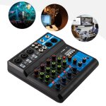 Mini - table de mixage audio 5 canaux avec alimentation fant�me 48 v compatible bluetooth usb et mp3