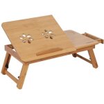 Mini table pliable de ordinateur portable en bambou stand support r�glable pr laptop dortoir lit bureau ...