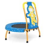 Mini trampoline pour enfants 455 cm costway - poign�e rembourr�e en mousse - tapis de saut sans espaces ...
