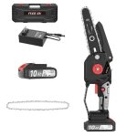 Mini trononneuse brushless 6 pouces - 2 batteries 2. 0ah - 2 chanes en acier - lubrificateur automatique ...