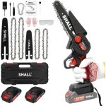 Mini trononneuse portable shall tools 21v avec 2 batteries et 4 chanes