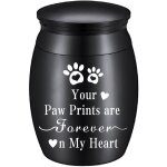 Mini urne fun�raire pour animaux de compagnie - petite urne en acier inoxydable - gravure empreinte de ...