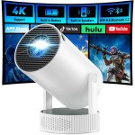 Mini vid�oprojecteur portable - trahoo - batterie int�gr�e - compatible 4k - rotation 220� - wifi 6 double ...