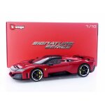 Miniature de collection - bburago - ferrari f80 2024 (signature series) - rouge m�tallis� - 1 / 18 - ...