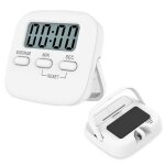 Minuteur de cuisine - num�rique - blanc - support magn�tique - multifonction - 6. 4x5. 7cm