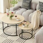 Mipan. lot de 2 tables basses gigognes - rondes table dappoint - pour salonsalle � mangerchambre balcon ...