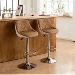 Mipan. lot de 2 tabouret de bar - chaise de bar en pu - avec repose - pieds - r�glable en hauteur + pivotant ...