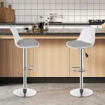 Mipan. 2pcs tabouret de bar (blanc + gris) - r�glable et pivotant - pour bistro fran�aiscomptoir de caf�salle ...