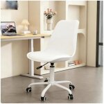 Mipan. chaise bureau ergonomique blanc - accoudoirs rabattables - 360� roues + hauteur r�glable (83 - ...