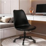 Mipan. chaise bureau ergonomique noir - accoudoirs rabattables - 360� roues + hauteur r�glable (83 - ...