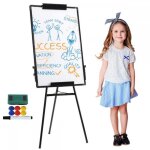 Mipan. double face magnetique 60x90 cm - tableau blanc effacable sur pied - avec aimant + marqueurs + ...