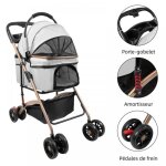 Mipan. poussette pour chien 4 roues - poussette pour animaux noir - poussette pour chat - 96 x 70 x 48cm ...