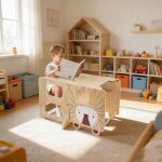 Mipan - tableau enfant - tabouret pour enfants 87 * 42 * 385 cm - tour dapprentissage pliable - motif ...