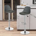Mipan. tabouret de bar fran�ais lot de 2 - tabouret de bar pour �lot de cuisine r�glable - avec repose ...