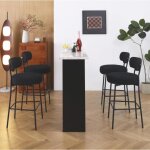 Mipan. tabourets de bar noir - lot de 4 - chaises si�ge haut cadre m�tallique - hauteur 57cm - pour cuisine ...