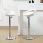 Mipan. tabouret debar reglables en hauteur(81 - 101cm) - tabouret de bar lot de 2 - tabouret de bar blanc ...