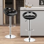 Mipan. tabouret debar reglables en hauteur(81 - 101cm) - tabouret de bar lot de 2 - tabouret de bar noir ...