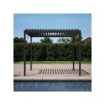 Mirador pergola bioclimatique 80s 3x3m lames orientables pour terrasse ext�rieur et cours acier anthracite ...