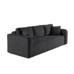 Miro - canap� droit 3 places - convertible avec coffre - en velours textur� - gris anthracite