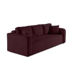 Miro - canap droit 3 places - convertible avec coffre - en velours textur - prune