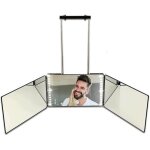 Miroir 360� avec lumi�res led - self cut mirror - 3 faces rechargeable - voir larri�re de la t�te - 30 ...