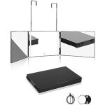 Miroir coiffeur - folaya - miroir 360 - led - pliable - grossissant 10x