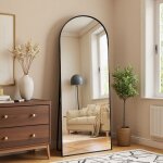 Miroir complet arqu� 177x77 grand miroir de sol pleine longueur minimaliste sur pied bomb� et suspendu ...