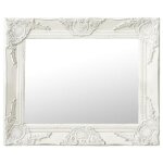 Miroir - estink - 50x40 cm - blanc - bois et verre - rectangulaire